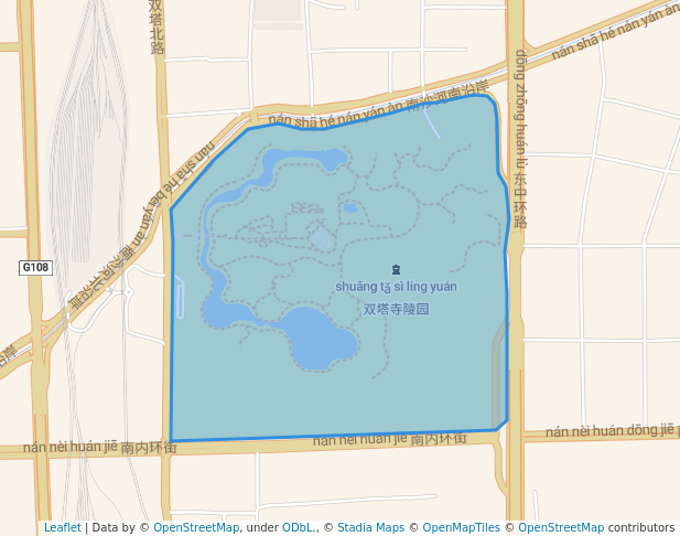 walking in 双塔公园 map in Tai Yuan Shi