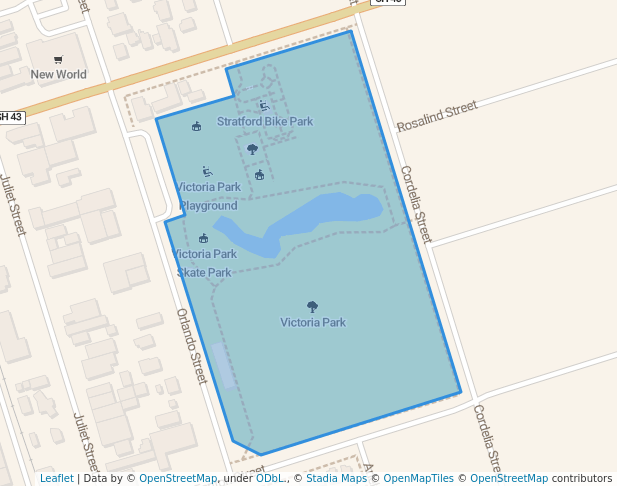 walking in Victoria Park map in Stratford