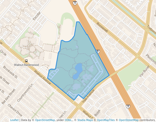 walking in Heritage Park map in Irvine