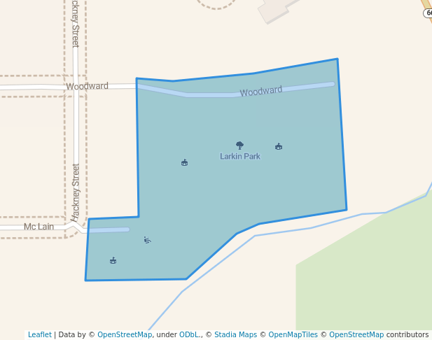 walking in Larkin Park map in Saint Marys