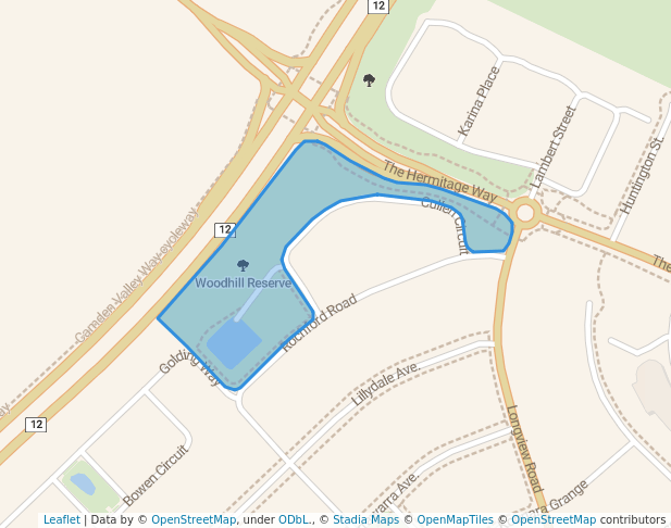 walking in Woodhill Reserve map in Gledswood Hills