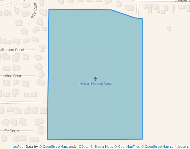 walking in Hobart Natural Area map in Sweet Home