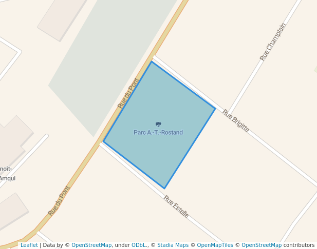 walking in Parc A.-T.-Rostand map in Amqui