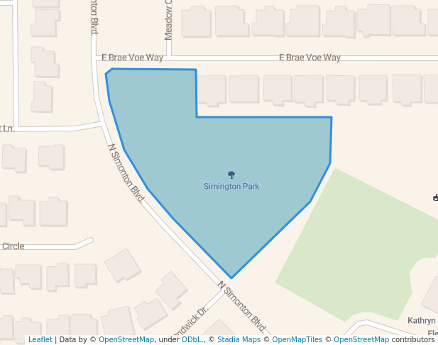 walking in Simington Park map in San Tan Valley