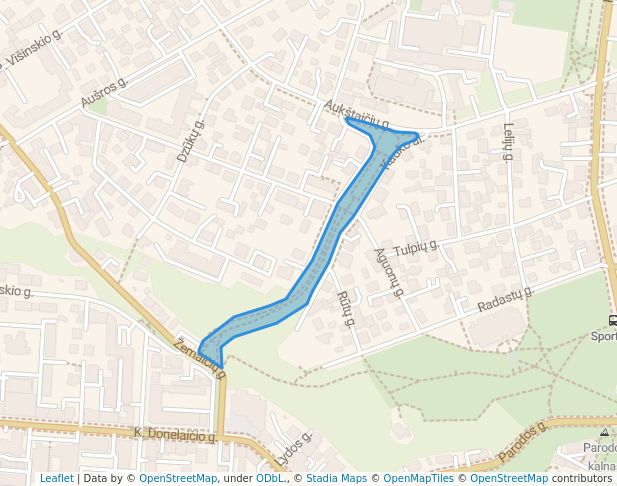 walking in Kauko laiptai map in Kaunas