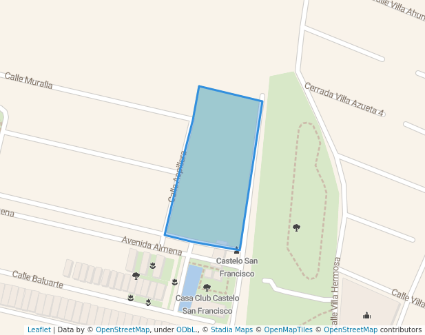 walking in Area DE donacion map in Valle de Aguascalientes