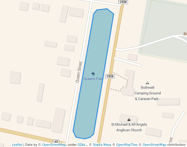 walking in Queens Park map in Bothwell
