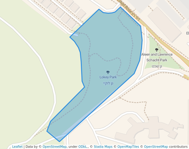 walking in Lokey Park map in Haifa