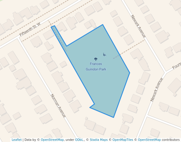 walking in Frances Guindon Park map in Cornwall