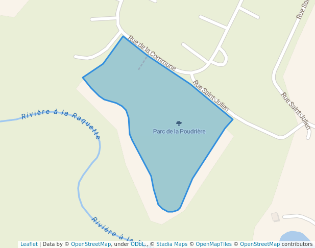 walking in Parc de la Poudrière map in Rigaud