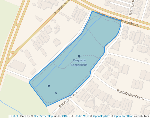 walking in Parque da Longevidade map in Fortaleza