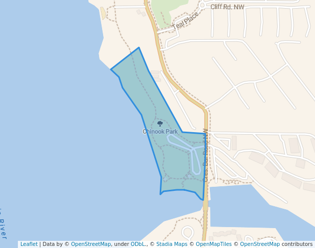 walking in Chinook Park map in Quincy