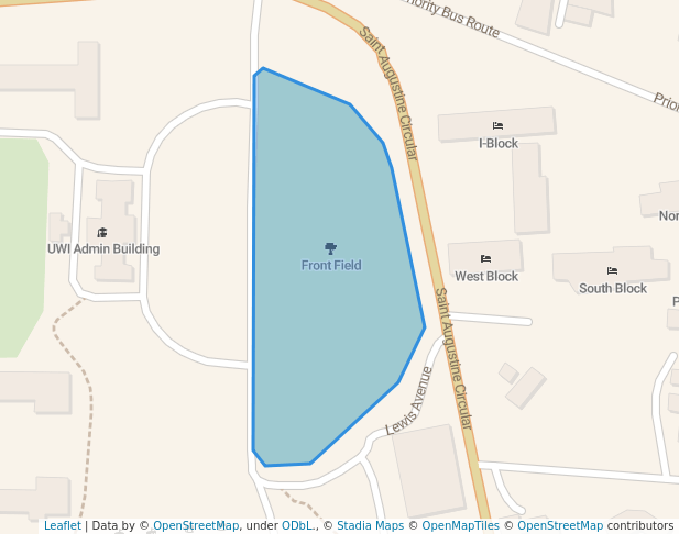 walking in Front Field map in Tunapuna