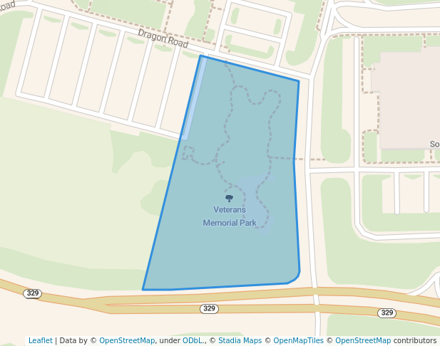 walking in Veterans Memorial Park map in Crestwood