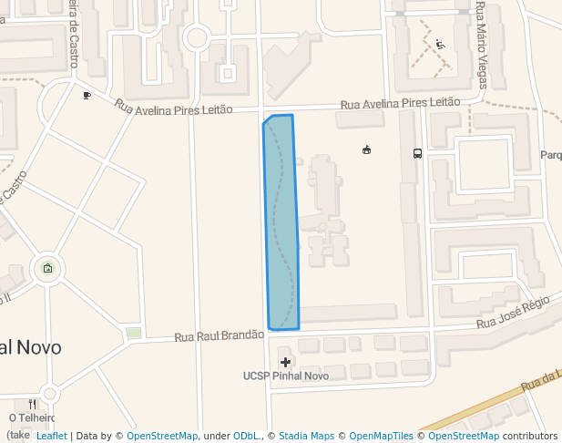 walking in Jardim Zeca Afonso map in Pinhal Novo