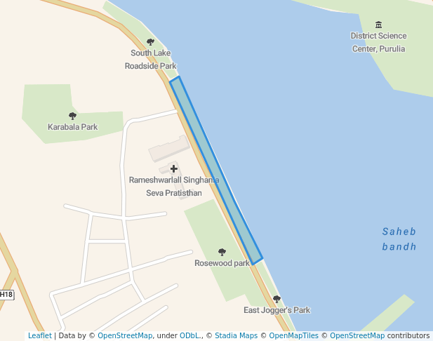 walking in Joggers Park map in Purulia