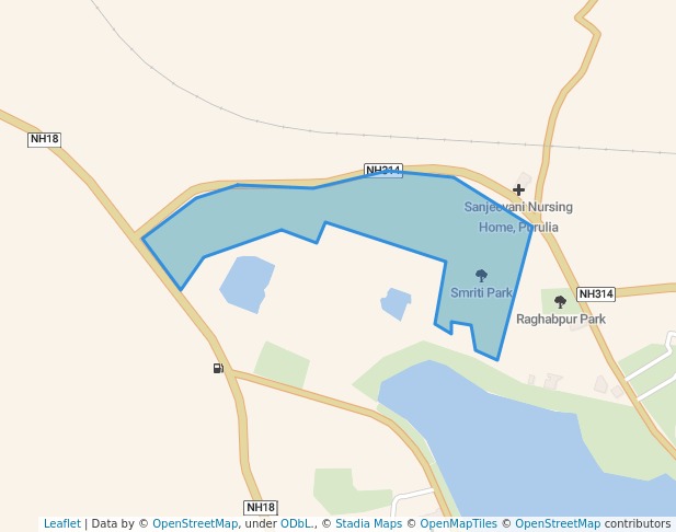 walking in Smriti Park map in Purulia