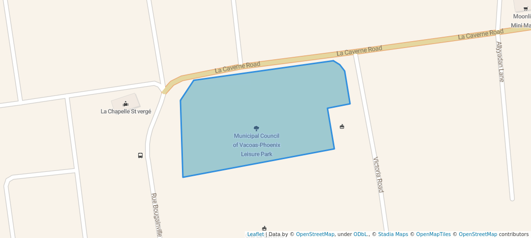 walking in Municipal Council of Vacoas-Phoenix Leisure Park map in Vacoas-Phoenix