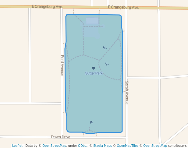 walking in Sutter Park map in Modesto