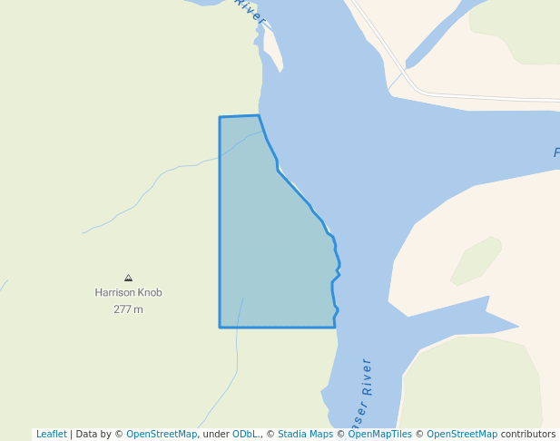 walking in Harrison Knob Conservation Area map in Lake Errock