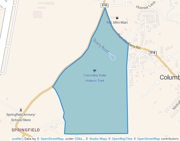 walking in Columbia State Historic Park map in Sonora