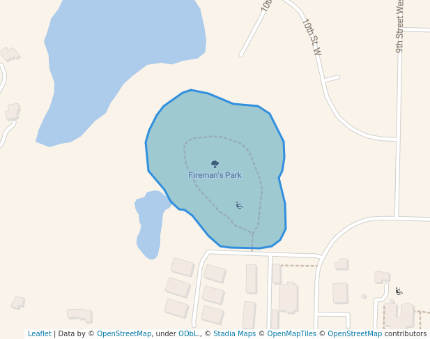 walking in Fireman's Park map in Zimmerman