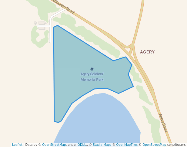 walking in Agery Soldiers' Memorial Park map in Agery