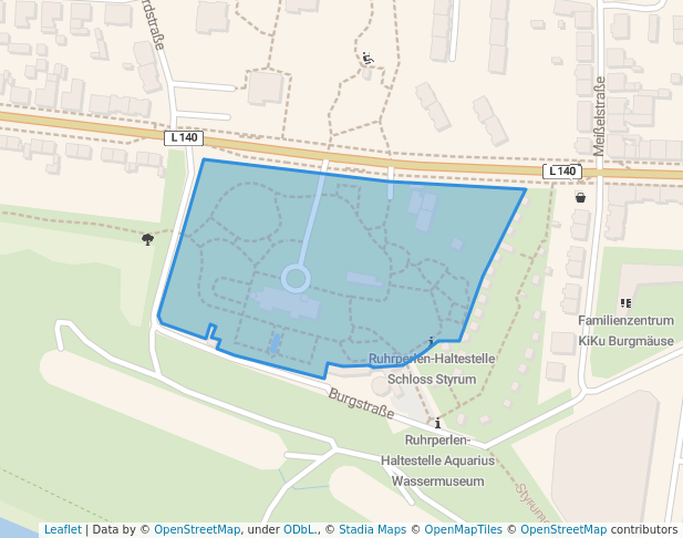 walking in Schlosspark Styrum map in Mülheim an der Ruhr