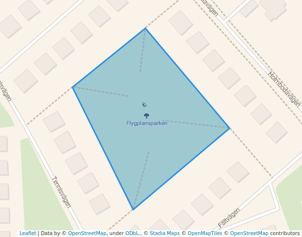 walking in Flygplansparken map in Sollentuna