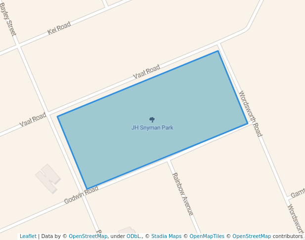 walking in JH Snyman Park map in Benoni