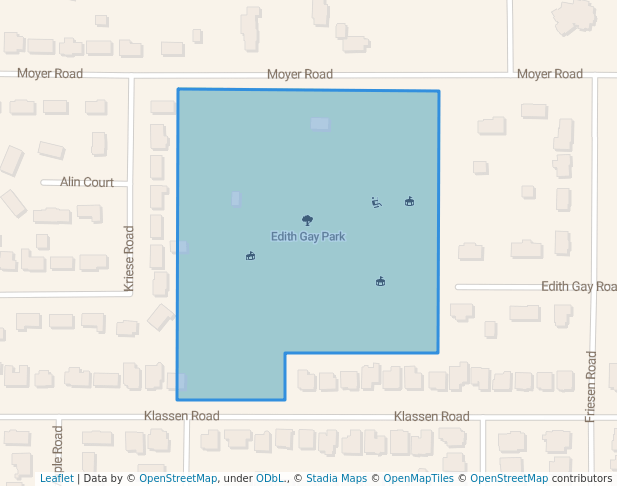 walking in Edith Gay Park map in Kelowna