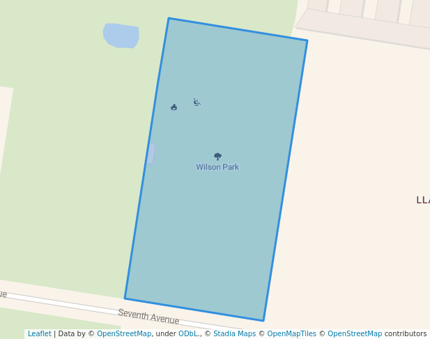 walking in Wilson Park map in Llandilo