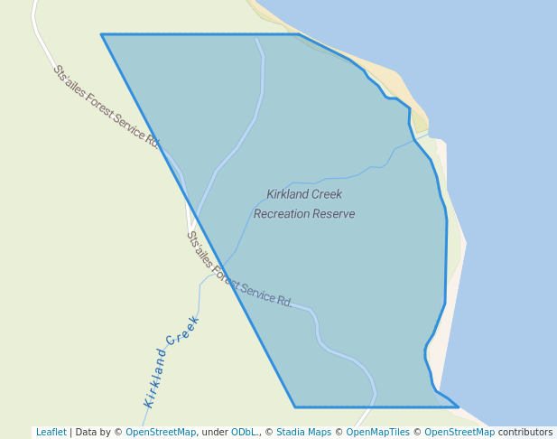 walking in Kirkland Creek Recreation Reserve map in Harrison Mills