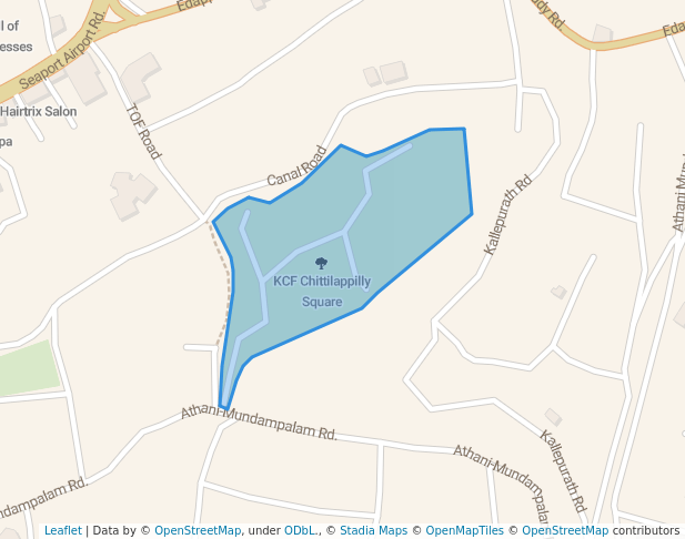 walking in KCF Chittilappilly Square map in Kakkanad