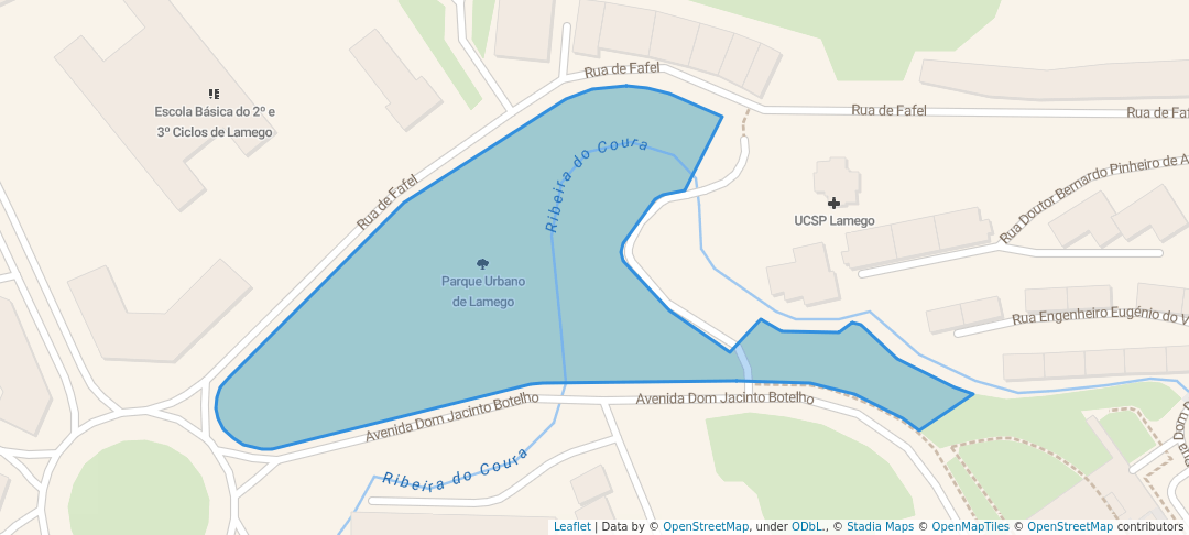 walking in Parque Urbano de Lamego map in Lamego