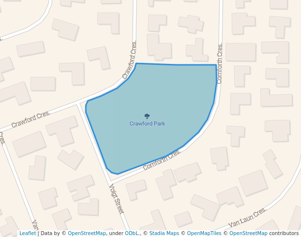 walking in Crawford Park map in Bloemfontein