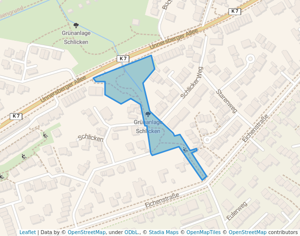 walking in Grünanlage Schlicken map in Solingen