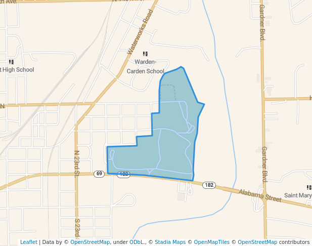 walking in Propst Park map in Columbus