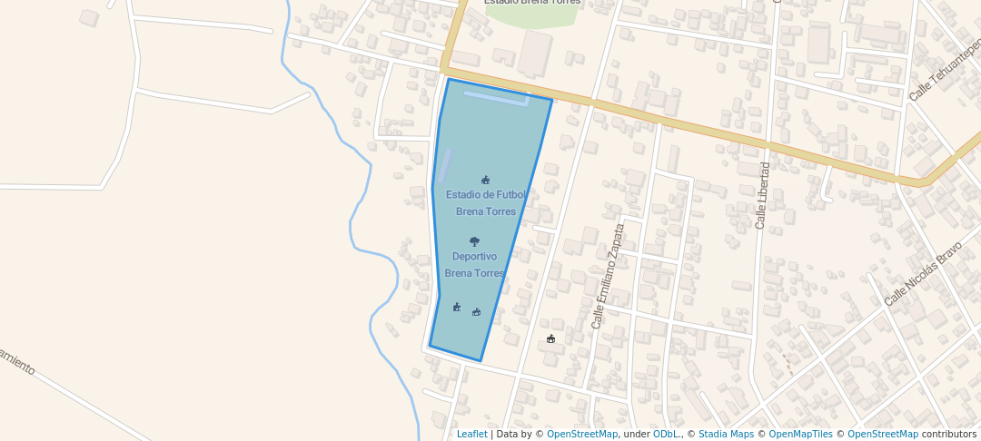 walking in Deportivo Brena Torres map in Ixtepec