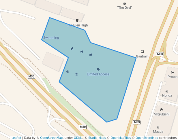 walking in Limited Access map in Pretoria