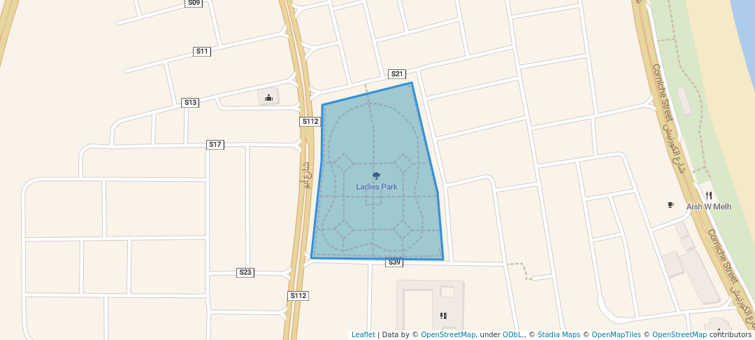 walking in Ladies Park map in Khawr Fakkan