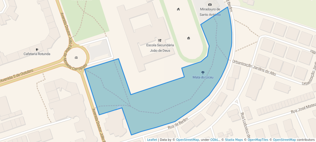 walking in Mata do Liceu map in Faro