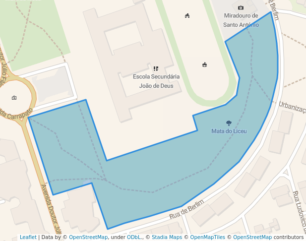 walking in Mata do Liceu map in Faro