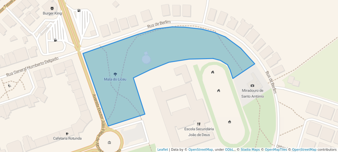 walking in Mata do Liceu map in Faro