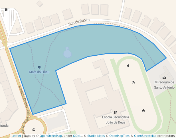 walking in Mata do Liceu map in Faro