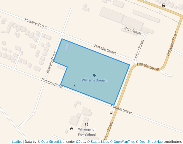 walking in Williams Domain map in Whanganui