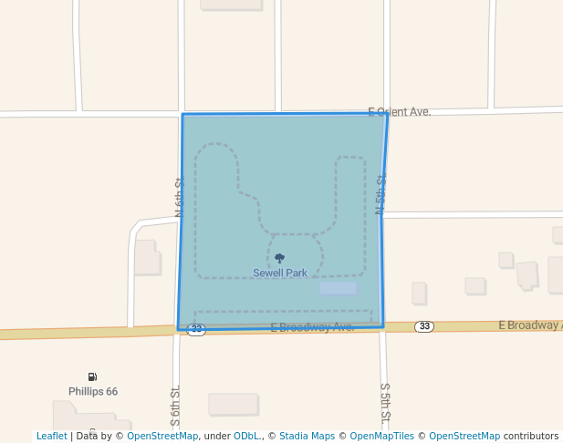 walking in Sewell Park map in Thomas