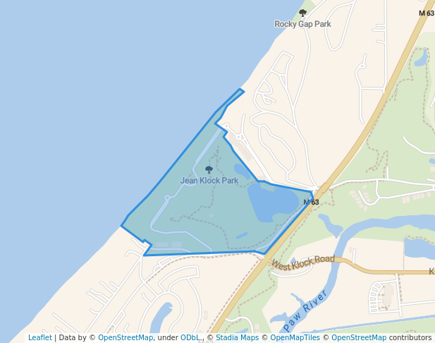 walking in Jean Klock Park map in St. Joseph