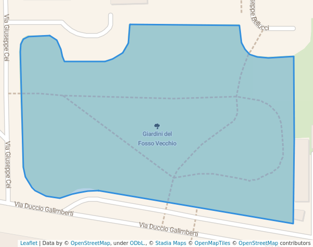walking in Giardini del Fosso Vecchio map in Pontedera