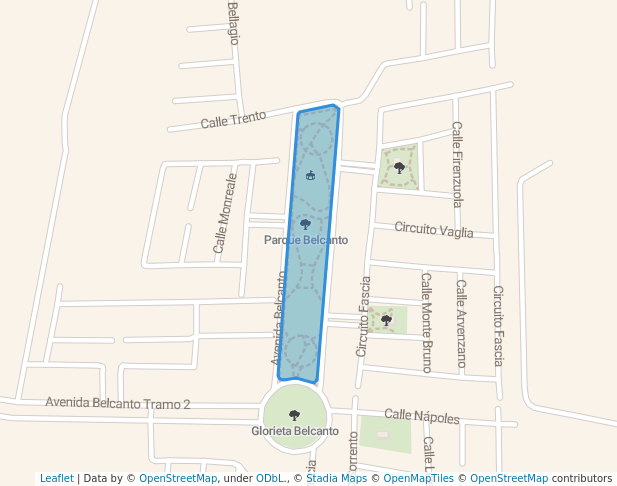 walking in Parque Belcanto map in Tlaquepaque